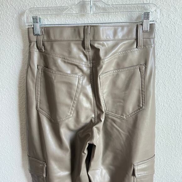 Abercrombie & Fitch 90's Relaxed High Rise Vegan Leather Jean Women's 26/2 Long - Picture 4 of 6